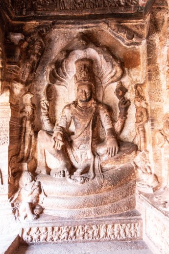 Vishnu sitting on Adishesa in cave 3
